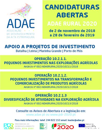 ADAE Rural - candidaturas no âmbito do programa PDR2020