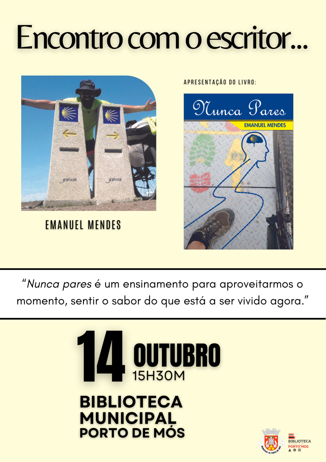 Apresentação do livro "Nunca pares" de Emanuel Mendes