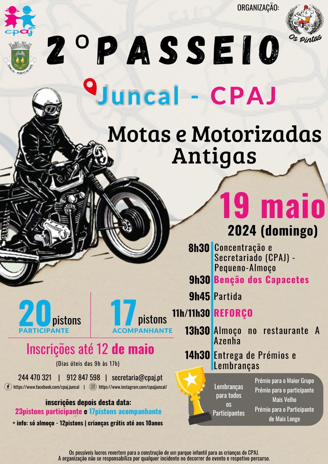 2º Passeio Solidário de Motas e Motorizadas Antigas CPAJ