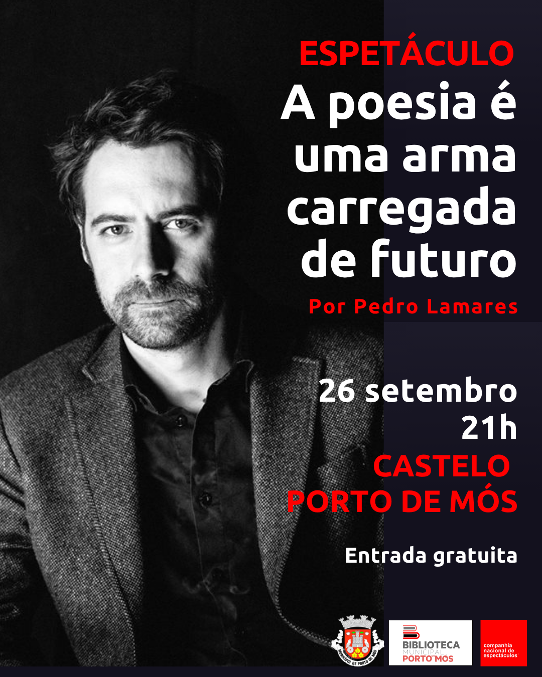"A poesia é uma arma carregada de futuro" por Pedro Lamares