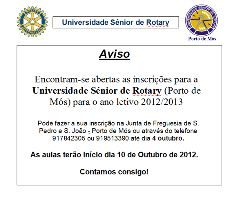Universidade Sénior já tem inscrições abertas