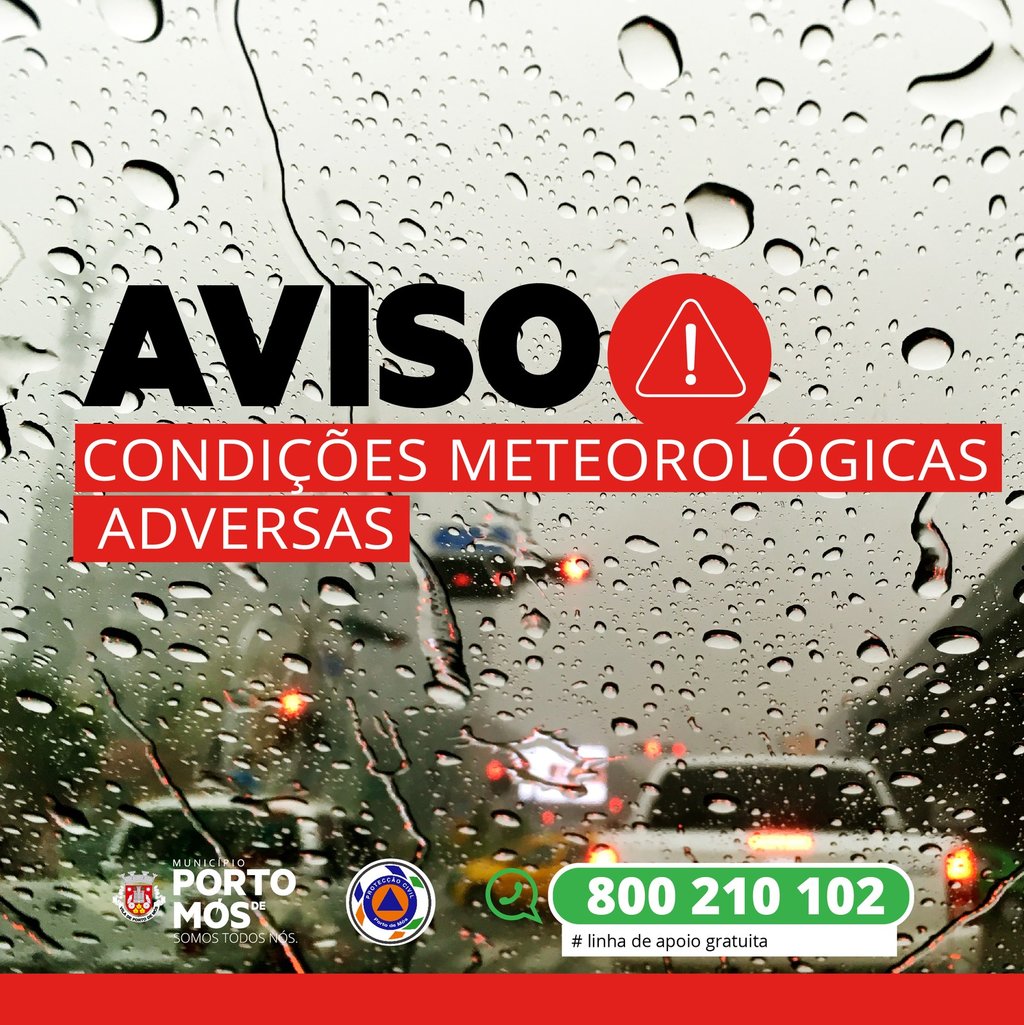 Aviso - Condições Meteorológicas Adversas