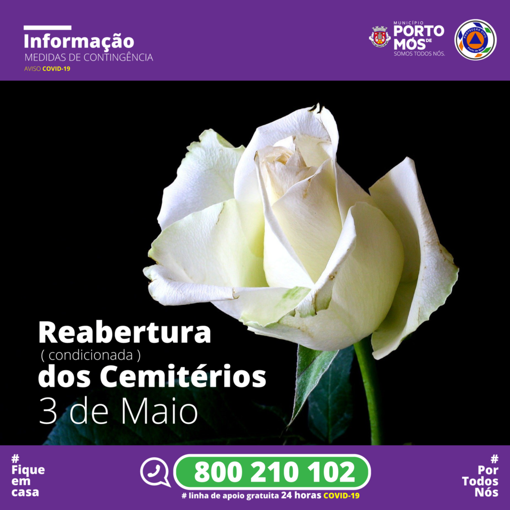 Domingo, 3 de Maio - Reabertura dos Cemitérios da vila de Porto de Mós