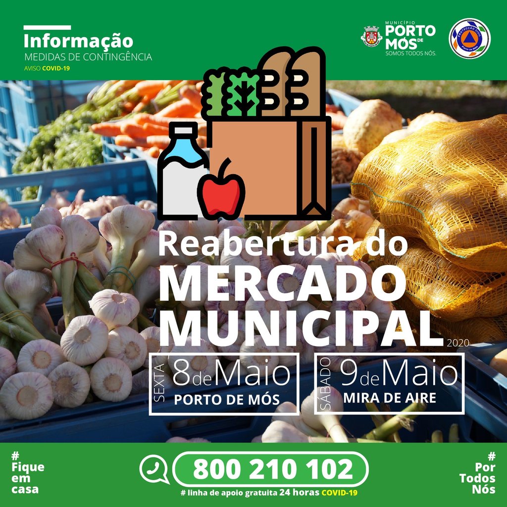 Reabertura dos mercados municipais de Porto de Mós e Mira de Aire