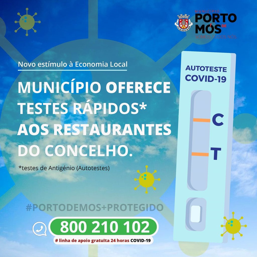 Município oferece testes rápidos aos restaurantes do concelho