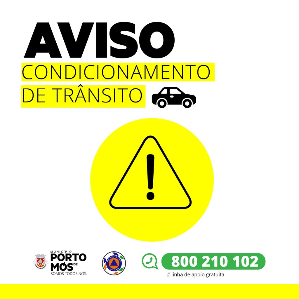 Aviso - Condicionamento de trânsito na Estrada do Guilherme - Casais d’Além