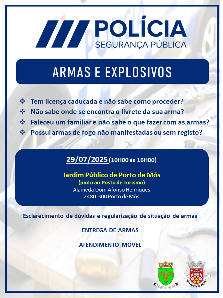 PSP promove ação de esclarecimento sobre armas e explosivos em Porto de Mós