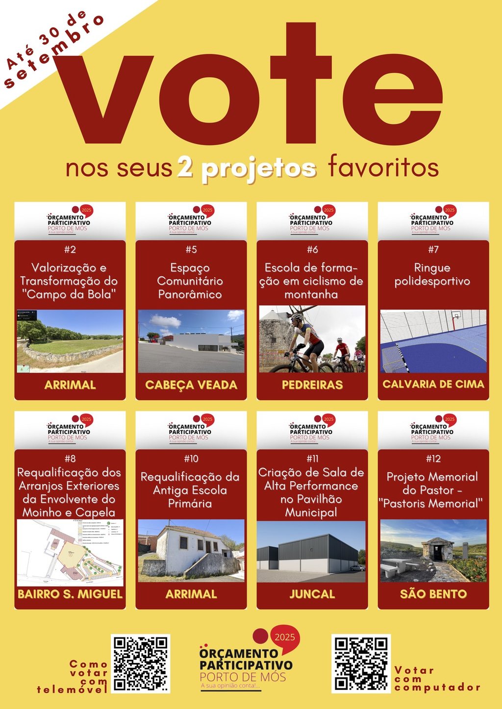 OP2025 - Oito projetos a VOTAÇÃO  