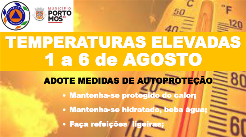 Aviso à população - temperaturas elevadas