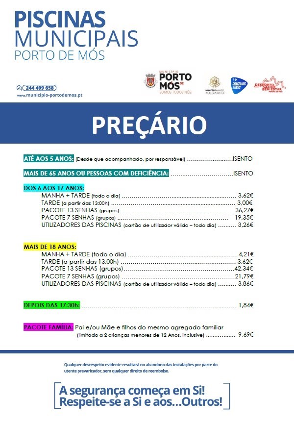 Preçário Verão 2025