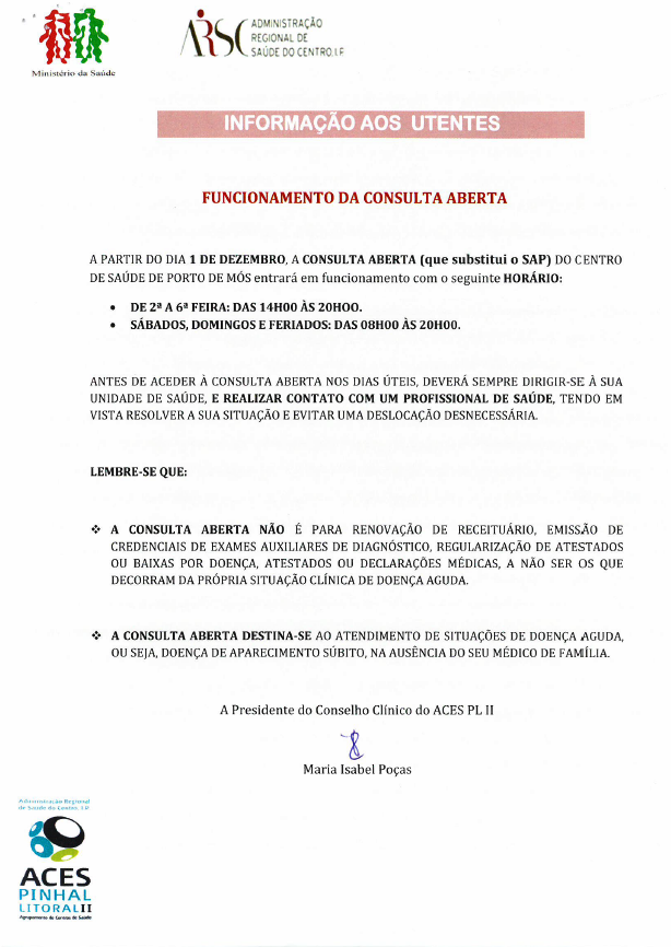 Informação aos Utentes