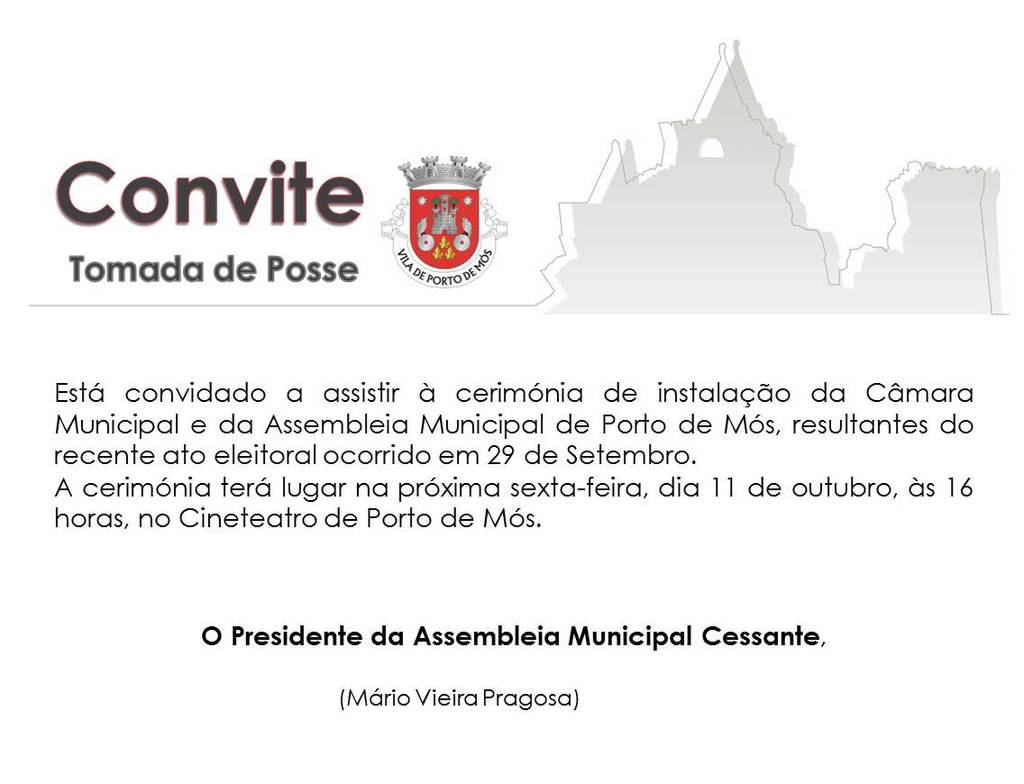 Convite - Tomada de Posse