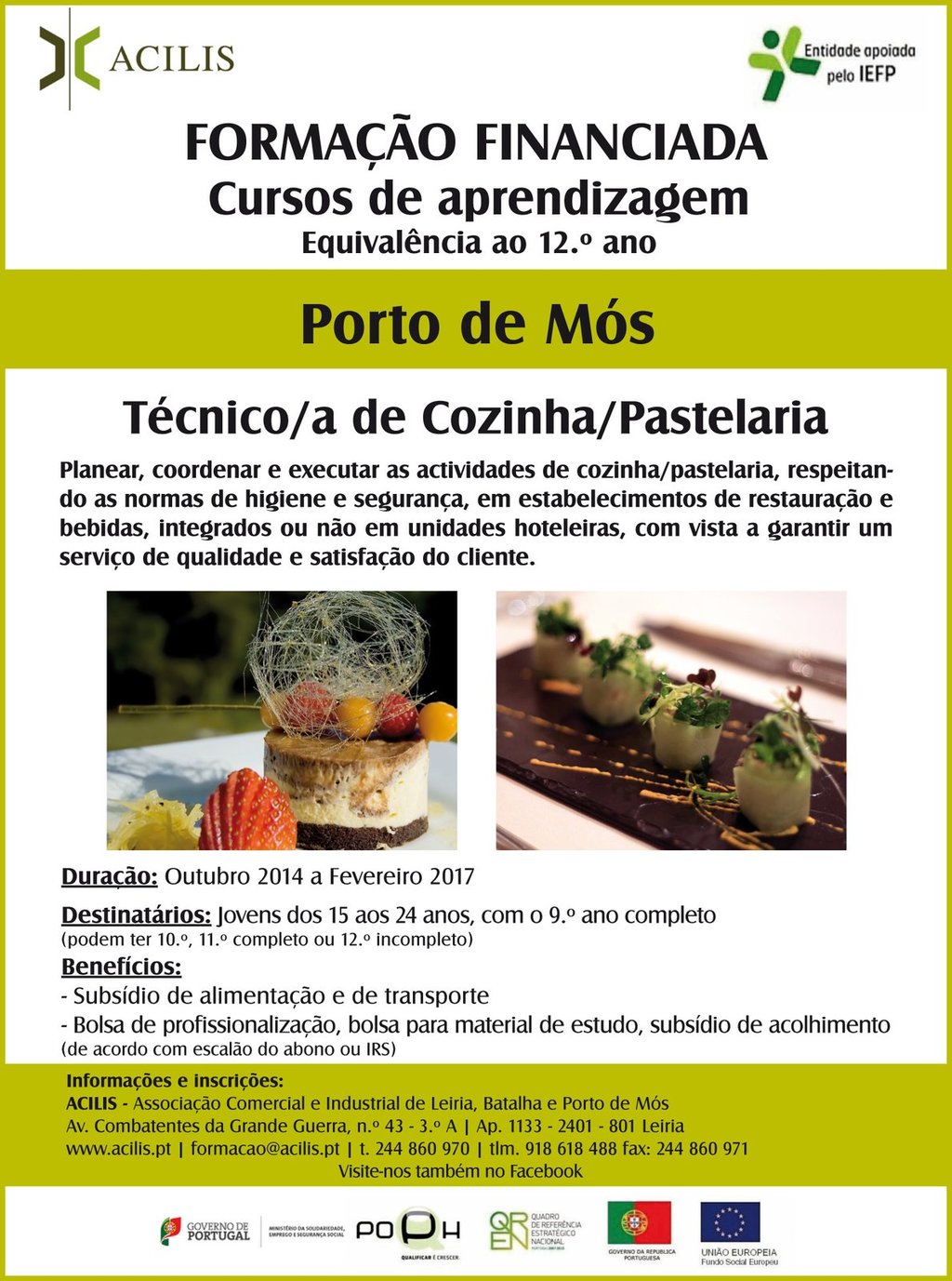 Curso de Cozinha/Pastelaria