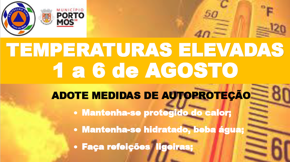 Aviso - temperaturas elevadas