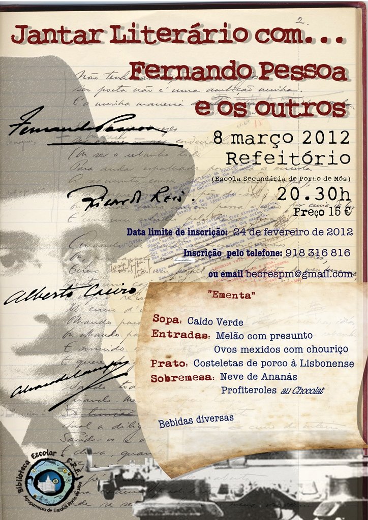 Jantar Literario com Fernando Pessoa e os outros