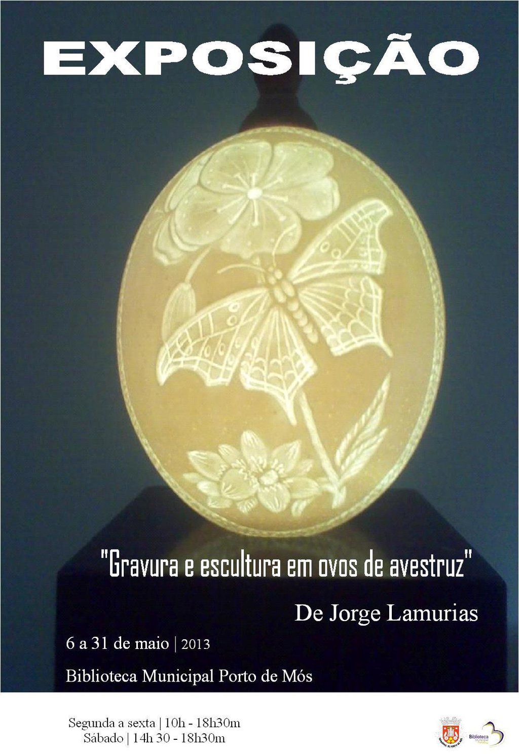 Exposição de Gravura e Pintura em Ovos de Avestruz