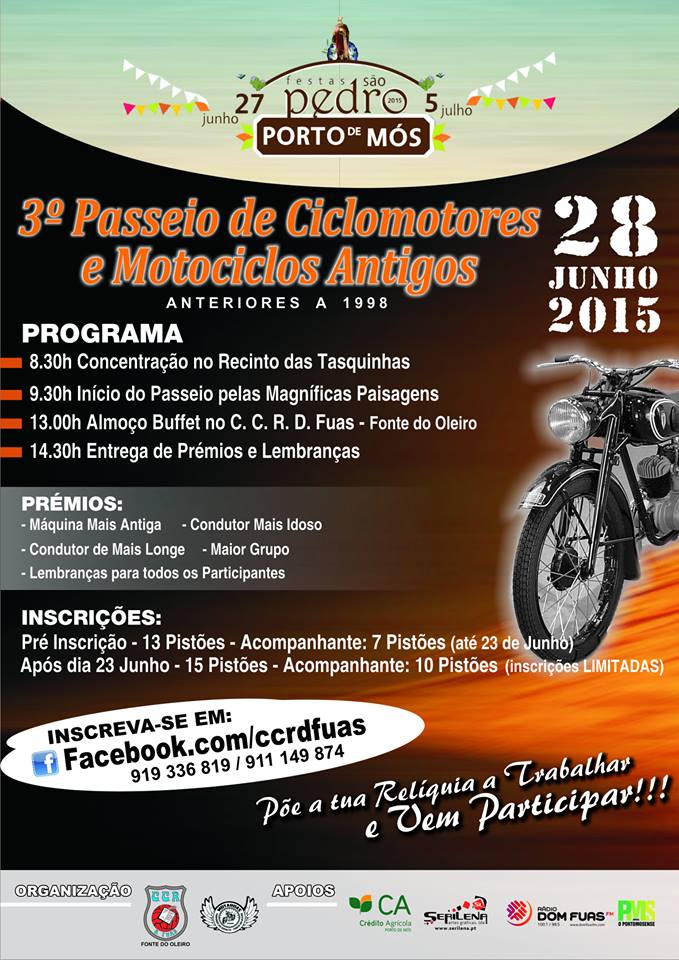 3º Passeio de ciclomotores e motociclos antigos de S. Pedro