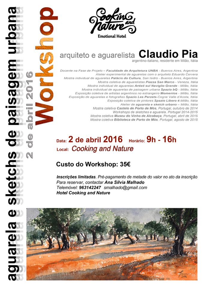 Workshop Aguarelas e sketchs de paisagem urbana