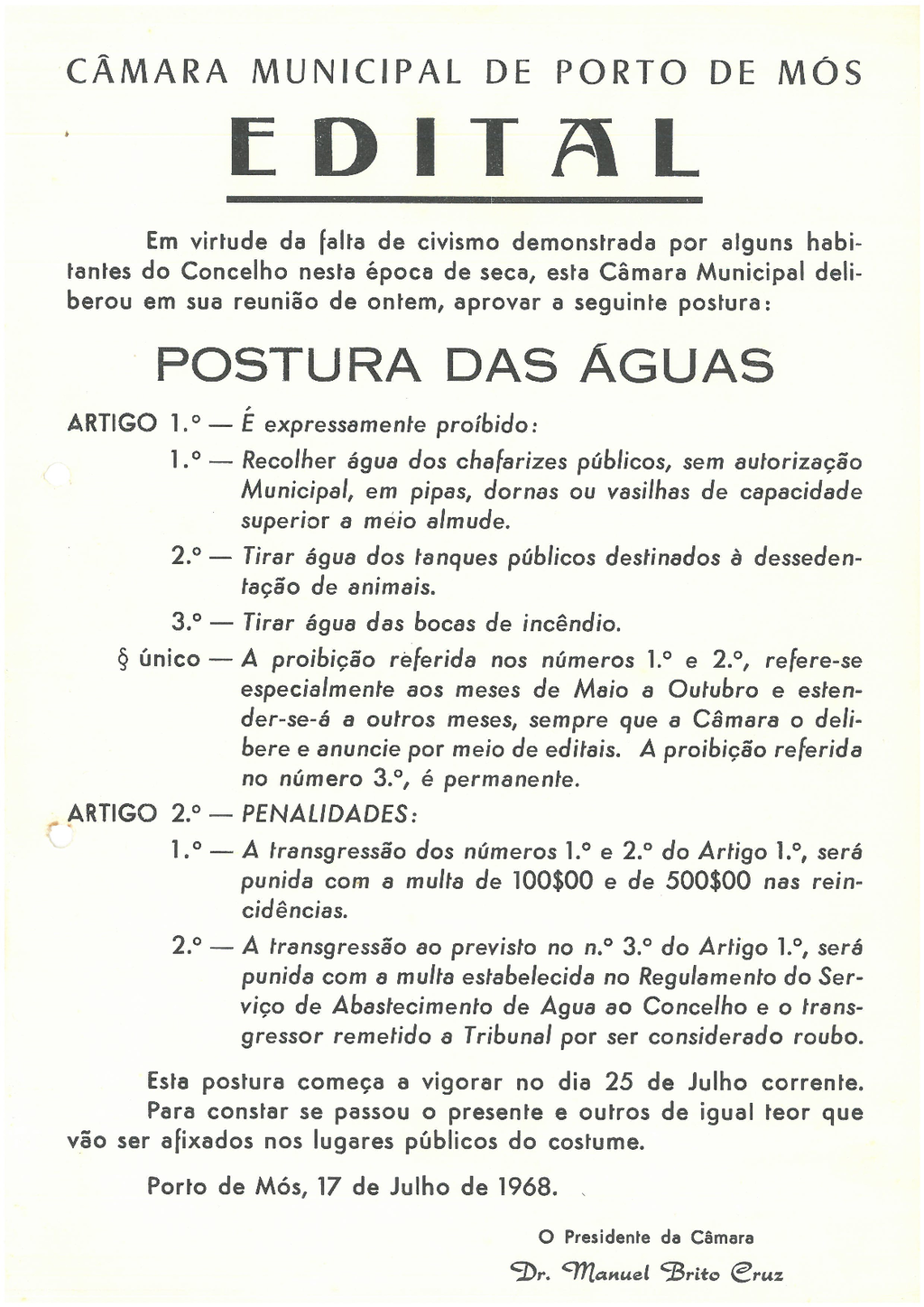 Documento do mês de Agosto