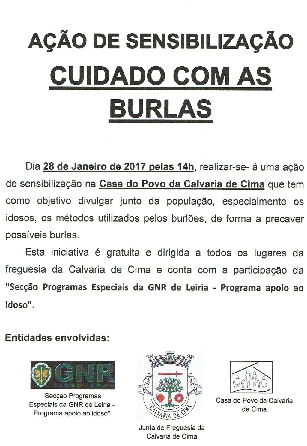 Acção de Sensibilização Burlas