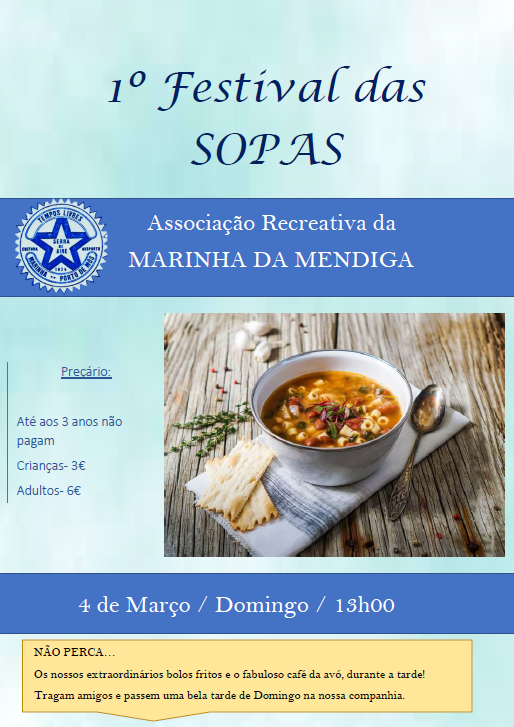 1º Festival de Sopas da Marinha da Mendiga