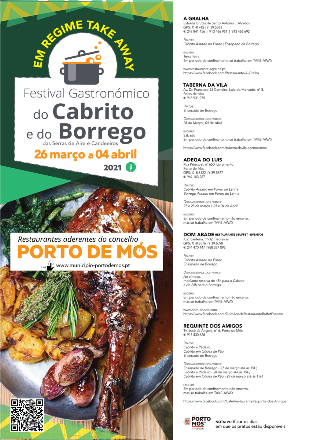 lista de restaurantes aderentes